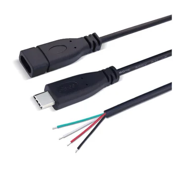 1 бр./5 бр. 2-пинов 4-пинов кабел за пренос на данни 25 см USB 2.0 Type-C Източник на захранване Удължител за Кабел за Зарядно Устройство Конектор Мъжки