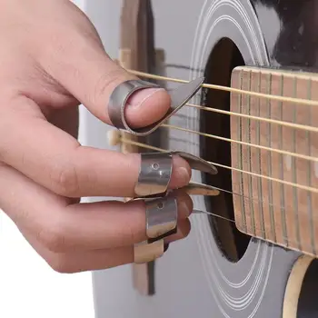 1 палеца с 3-ма Метални отмычками за нокти, Външен Дизайн, Пальцевый Невротрансмитер за банджо-ukulele Китара и акустична електрическа китара Бас-китара