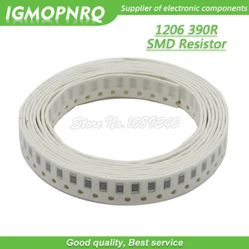 100ШТ 1206 SMD Резистор 1% 390 Ома чип-резистор 0,25 W 1/4 W 390R 391 IGMOPNRQ