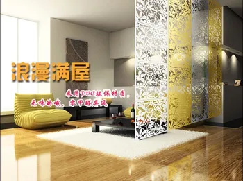 12 бр. PVC пеперуда, цвете и птица окачен на екрана разделителната лента китайски сгъваем екран украса на хола прегради за стаи