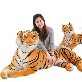 120 см в пълен размер Възможности за Автентичен Моделиране Тигър Плюшена Огромен Тигър Кралят на Джунглата Плюшен Играчка Кукла Коледни Подаръци За Деца