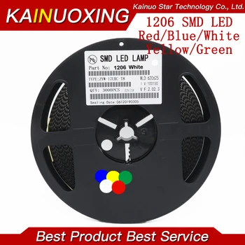 1Reel 3000pcs 1206 SMD LED диоди светло жълт червен зелен син Бял Гореща разпродажба