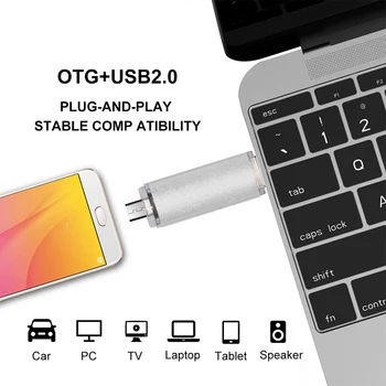 2 в 1 Цветна Нов USB Флаш накопитель2.0 високоскоростна флаш-памет 4/8/16/32/64 GB USB memoria стик за Android/PC/телефон usb ключове подаръци
