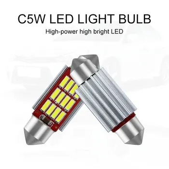 2 елемента 36 мм C5W Бяла LED Лампа Регистрационен номер За Audi A2 A3 A4 A5 A6 A7 A8 и Q5 Q7, R8 RS4 RS5 RS6 RS7 TT 8L 8P B5 B6