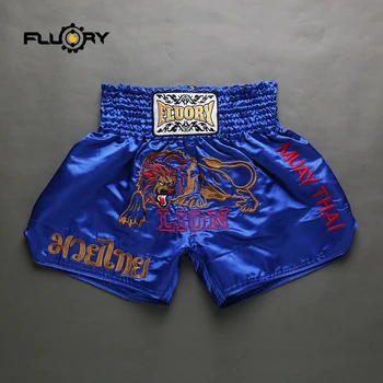 2017 нов дизайн муай тай шорти fluory's fight боксови шорти лъвски дизайн шорти за кикбоксинга