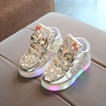 2022 Есенно-зимни детски обувки с подсветка За Момичета и Момчета, Маратонки за малки Момичета, Детски Обувки с анимационни герои, Мека и Ежедневни Спортни обувки с led подсветка