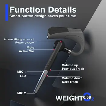 2022 най-Новата Bluetooth Слушалка 5,0 Безжични Слушалки С Шумопотискане Слушалки С Apt-X HD Dual Микрофон За Всички Смартфони