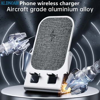 2022 Нова Метална Поставка Безжично Зарядно Устройство Настолна Двойна Макара 15 W Бърза Безжична Зареждане за iPhone 11 12 13 14 Samsung S20 21 S22