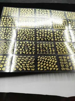 30 бр./лот 3D златен Дизайн Нокти DIY Съвет на Етикет Отпечатване на Етикет с Лък Сърцето Дантела/Златни Цвете Герой на 3D Стикери За Нокти Етикети