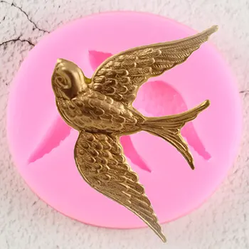 3D Занаят Птици Силиконови Форми DIY Шоколад, Сладкиши, Бонбони Полимерна Глина Бижута Мухъл Cupcake Topper Фондан Инструменти За Украса на Тортата