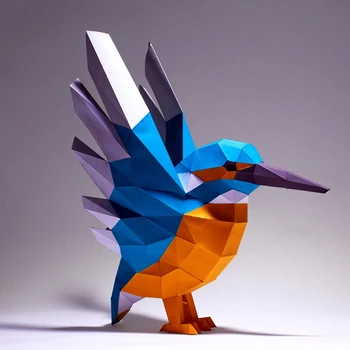 3D Книжен Модел Ръчно изработени 41 см Зимородок Птица САМ Papercraft Начало Декор Украса на Масата Пъзели Развитие на DIY Детски Играчки Подарък