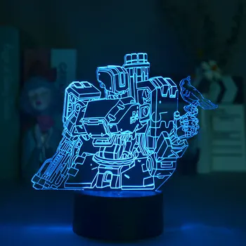 3D лека нощ Играта Overwatch Герой Бастион за Декор Спални Сладък Цветен Подарък за Рожден Ден Led Лампа Манга Бебе са Чудесен Подарък