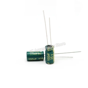 50шт 35V100UF обем 6x7 6x12 мм, високочестотен низкоомный електролитни кондензатори с дълъг живот 100 uf 35 В