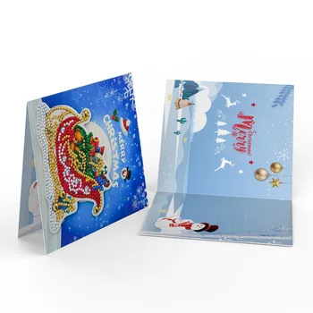 8 бр./компл. Направи си САМ Диамантена Живопис Поздравителни Картички Карикатура Коледни Картички За Рожден Ден 5D Детски Фестивал Бродерия Поздравителни Картички Подарък