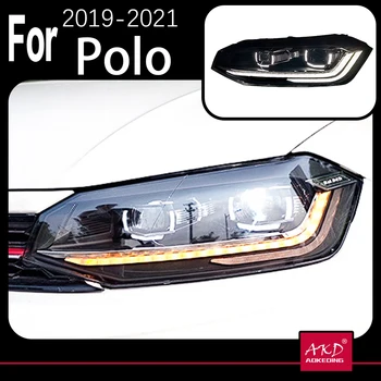 AKD Модел на превозното средство За Polo Virtus 2019-2022 Нов Стил на Фаровете Polo Подмяна на DRL Дневни светлини Фар Проектор Лифтинг на Лицето
