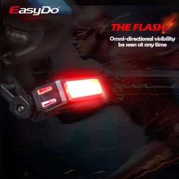 EasyDo Колоездене Велосипеден Фенер USB Зареждане Отзад Задна Светлина 16 Led лента с 3 Фиксирани Начини Преглед на 180 градуса и Аксесоари За Велосипеди