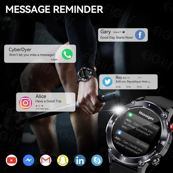 EIGIIS Bluetooth Отговори На призива На Смарт Часовници За Мъже 1,32 