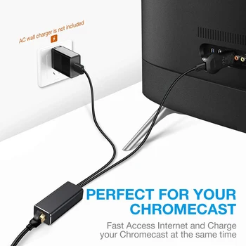 Ethernet Адаптер за Amazon Fire TV Google Home Mini Chromecast Ultra 2 1 Аудио Micro USB към Ethernet Адаптер RJ-45