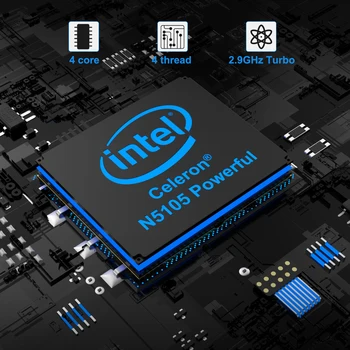 Intel NUC 11 Atlas Mini Pc/HTPC Intel® Celeron® N5105 UHD Графика за Поддръжка на 4K Win 11 8 GB оперативна памет от 256 GB SSD Мини Настолен КОМПЮТЪР