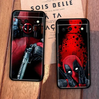 Marvel Дэдпул Герой устойчив на удари Калъф за Google Pixel 7 6 Pro 6a 5 5a 4 4a XL 5 г Черен Калъф за Телефон под формата на Миди TPU Калъф Капачката на Кутията