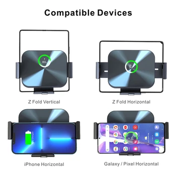 New30W Автомобилното Безжично Зарядно Устройство за Samsung Galaxy Z Fold 4 3 за iPhone 13 11 Google Qi Бързо Зареждане на Инфрачервен Сензор Притежателя на Телефона