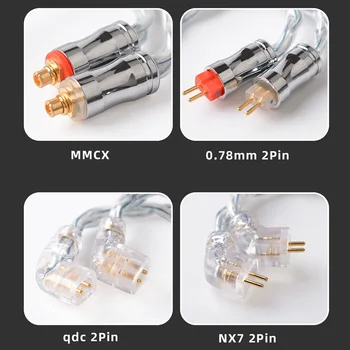 NiceHCK C8s-3 Актуализация на Тел 8 Основната сребърно покритие Мед 3,5 мм/2.5 мм/4,4 мм MMCX/NX7/QDC/0,78 2Pin Кабел за слушалки за CIEM MK3 Мохито