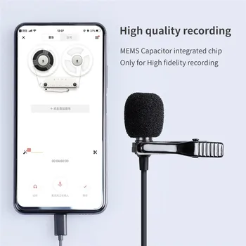 NOHON Мини Микрофон Тип C 3.5 мм Жак Микрофон за Xiaomi Huawei Samsung Планшетная Помещение Петличный Скоба за Запис на Микрофоно