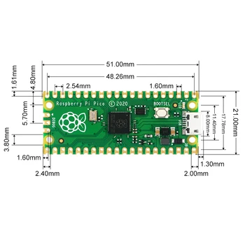 Raspberry Pi Pico Предварително Припаянный Двуядрен процесор Cortex M0 + Микроконтролер Гъвкави Цифрови Интерфейси RP2040 Чип за Pico