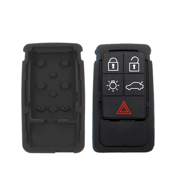 Smart Key Pad 5 Бутона за Смяна Силиконов Калъф За Ключове на Автомобила Volvo S60, V60 S70 V70, XC60, XC70 Черен Дистанционно Ключ Авто Аксесоари