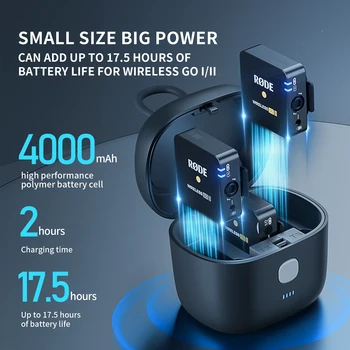 TELESIN 4000 mah Вградена Батерия, Зарядно Устройство, Калъф За Rode Wireless GO 2 I II Micrphone 18 W Бързо Интелигентно зарядно устройство ще захранване на Скоростната Power Bank