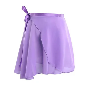 USHINE балетна танцова шифоновая пола чист цвят с флорални принтом тренировъчен бански танцово балетное рокля, детско бельо