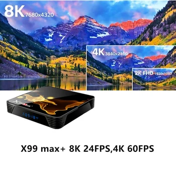 X99 Max Plus Smart TV Box Amlogic S905X3 Android 9,0 Телеприставка 2,4 G 5G Wifi 1000M BT4.1 Quad-core media player е 8K Tvbox