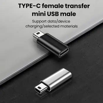 Адаптер Mini USB to Type C 5-Пинов Mini USB to Female USB Type C Конектор за Пренос на Данни GoPro MP3 Camera PC Conventer