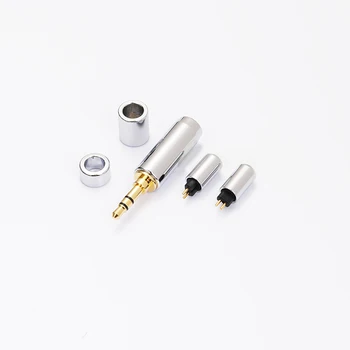 Алуминиева сплав ярки повърхността 4,4 мм до 3,5 мм, 2,5 мм + сплитер + плъзгача + пин mmcx 0,78 ie400 ie80DIY кабел за слушалки, аксесоари