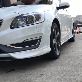 Високо Качество ABS Черно и ABS от въглеродни влакна Броня с Преден Сплитер За Устни Дифузьор и Спойлер За Volvo S60, V60-2018