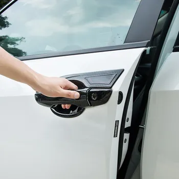Въглеродни Влакна ABS Външна Врата копчето на Кутията Вратите Купи Стикер Накладки за Honda Civic 10th 2016 2017 2018 2019 Стайлинг