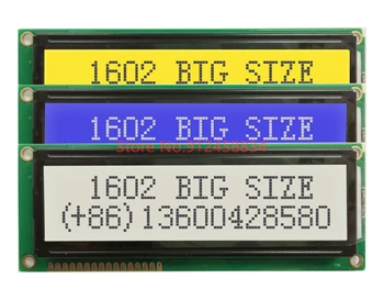 Голям Голям Размер на 1602 16x2 LCD дисплей Модул 122x44 мм LC1622 JHD1602G 1602B HD44780