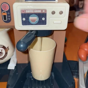 Детска играчка кафе машина набор от кухненски играчка моделиране ядене на хляб кафе торта ролеви игри детски закупуване на касов апарат играчка