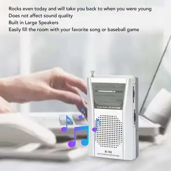 Джобно AM FM Транзисторное радио 5 Вт Високоговорителя, Захранван С Батерии Карманное Радио за Пътуване Авариен Къща