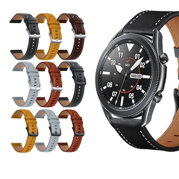 За Samsung Galaxy Watch 3 45 мм и 46 мм Gear S3 Frontier 22 мм и Каишка за Часовник от естествена кожа Гривна за Huawei Watch gt 2/2E Pro