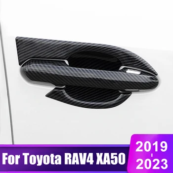 За Toyota RAV4 2019 2020 2021 2022 2023 RAV 4 XA50 XA 50 Хибриден ABS, изработени От Въглеродни Влакна Автомобилна Врата копчето на Кутията Купи Стикер Аксесоари