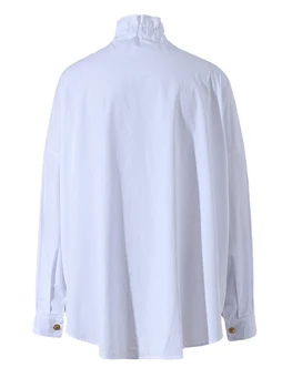 [ИАЛ] Дамски Реколта Блуза, Голям размер С Цветни Копчета, Нова Риза с дълъг ръкав и яка-часова, Мода Пролет-Есен 2023 1DD347800