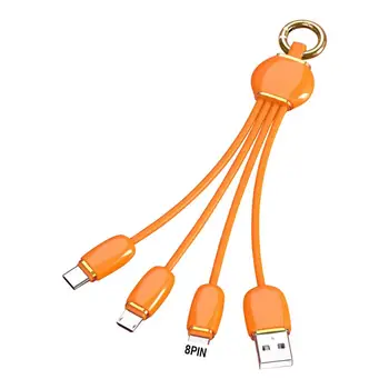 Кабел за зареждане кабел Удобно Защитен със защита от ликвидация Micro USB/Type-C/8Pin Телефонна линия за Предаване на Данни Зарядно Устройство Тел Ключодържател за Home3 в 1 USB Кабел
