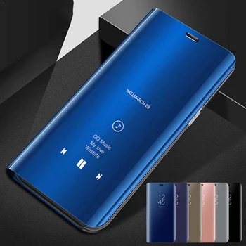 Калъф За мобилен телефон Huawei Honor V20 8A 8C Y6 Y9 Y5 У 7 Y6S Y8S Prime Pro 2018 2019 устойчив на удари Огледален Умен Защитен Калъф със Сгъваща се Стойка