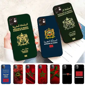 Калъф за мобилен Телефон с паспорт и флага на Мароко за iPhone 11 12 13 Mini Pro Max 8 7 6 6S Plus X 5 SE 2020 XR XS Funda Case