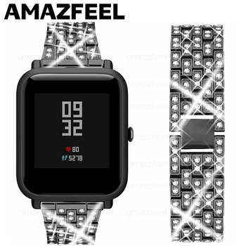 Луксозна Каишка за часовник Amazfit Bip 3/GTS 4/GTS 2 mini/GTS 3/Bip U Pro Lite S Гривна 20 мм Метална верижка от неръждаема стомана