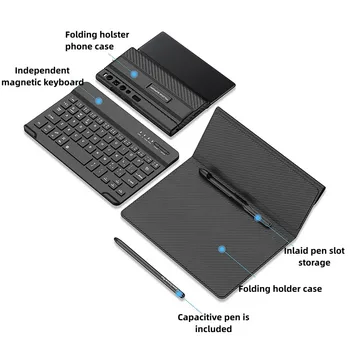 Магнитна Клавиатура Калъф За Телефон Huawei MateXS2 5G С Капацитивен Дръжка Сгъваем Скоба на Кутията Стъклена Филм Слот За Писалка Bluetooth Funda