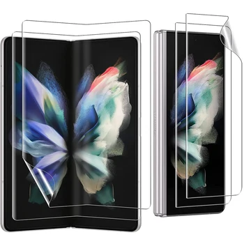 Мека Фолио за Samsung Z Fold 4 на Предната и Задната Защитно Фолио за Екрана Гидрогелевая Фолио за Стъкло на Обектива на Камерата 4 В 1 за Galaxy Z Fold 4 5G Филм
