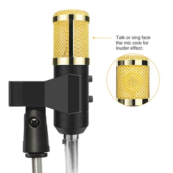 Микрофон за Запис на подкасти BM-900 със Стойка Професионален Микрофон Студиен Микрофон За Излъчване