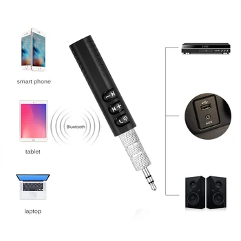 Мини Безжична Bluetooth Приемник, 3,5 мм Жак Bluetooth Аудио Музикален Адаптер С Микрофон За Динамиката на Слушалки